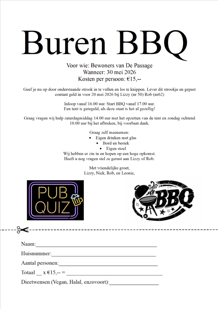 Buren BBQ voor bewoners De Passage